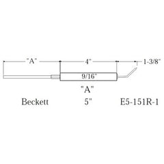 Westwood Products E5-151R-1 Igniter Set of 2 9/16 x 10-3/8 Inch for Beckett Burners E5-151R-1 | Midwest Supply Us