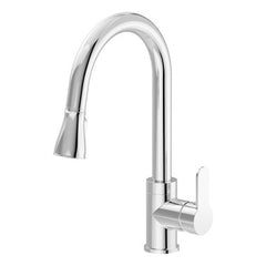 Symmons S-6710-PD-1.5 Kitchen Faucet Identity Pull Down 1 Lever ADA Polished Chrome High Arc Swivel Spout 1 Hole Metal 7-7/16 Inch 1.5 Gallons per Minute | Midwest Supply Us