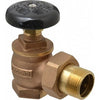 9101F-12 | Radiator Valve Angle Steam 1/2 Inch Female x Male Brass | Red White Valve
