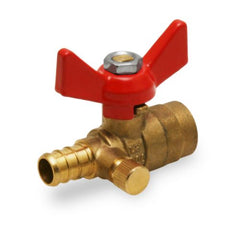 Everflow 848PS012-NL 1/2" PEX x SWT Ball Valve with Drain Lead Free | Midwest Supply Us