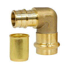 Webstone H-36823W-R Elbow with Stiffener 3/4 x 1/2 Inch Lead Free Brass Press x PEX F1960 | Midwest Supply Us