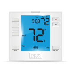 Pro1Iaq T755 Thermostat 24 Volt 3 Heat/2 Cold Heatpump 2 Heat/2 Cold Conventional 5/2 Day or Non-Programmable White 41-95 Degrees Fahrenheit Digital 6 Inch Display | Midwest Supply Us