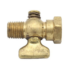 Conbraco 4150001 Air Cock 41 Tee Handle Male and Female Hexagonal Shoulder Satin Brass Spring Bottom 1/4" | Midwest Supply Us