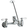 897-RCF | Service Faucet Wall Mount 8 Inch Spread 2 Lever ADA Rough Chrome | Chicago Faucet Co