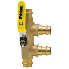 Webstone H-88655 Ball Valve Purge Tee 1-1/4 Inch Primary/Secondary Loop Forged Brass Press | Midwest Supply Us