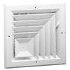 A505MS-6X6W | Ceiling Diffuser 2 Way Corner Square Multi Shutter 6 x 6 Inch Bright White Aluminum | Hart & Cooley