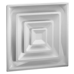 Hart & Cooley HVSW Diffuser Fixed Pattern 23-3/4 x 23-3/4 Inch Steel Steel Bright White Fixed Core with 1-1/4 Inch Fin Spacing 360 Degree | Midwest Supply Us