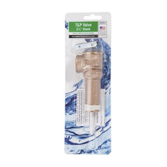 Water Heater Parts 100108601 Valve Temperature and Pressure 3/4 Inch Male 2.5 Inch CAV 150 Pounds per Square Inch 210 Degrees Fahrenheit | Midwest Supply Us