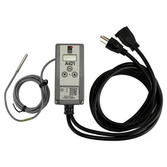 JOHNSON A421ABG-02C Single Stage Temp Controller with Sensor & Power Cords, 120VAC, NEMA1, 6' 7" lead, -40 to 212F, HTG/CLG | Midwest Supply Us