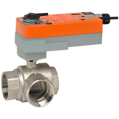 Belimo B340L+AFRXUP-S Ball Valve (BV), 1 1/2", 3-way | Configurable Valve Actuator, Spring return, AC24-240V / DC24-125V, On/Off, 2 x SPDT | Belimo | Midwest Supply Us