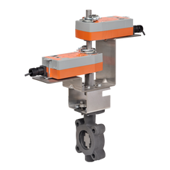 Belimo F6100-150SHP+2*AFBUP-S-X1 Butterfly Valve (BFV), 4", 2-way, ANSI Class 150, Cv 451 |Valve Actuator, Spring return, AC 24...240 V / DC 24...125 V, On/Off, 2 x SPDT | Midwest Supply Us