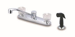 Everflow BAR-G15C Arlington Two Handle Kitchen Faucet Acrylic Handle with Spray Chrome | Midwest Supply Us
