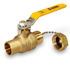 Everflow CHBV-034-NL 3/4" SWT X 3/4" HOSE Brass ball Valve with Cap Lead Free | Midwest Supply Us