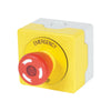 ECW22V-H1P1Y-10R | ECW22V-H1P1Y-10R - Compact Control Station, IEC 22mm, 1 Hole Assembly, Yellow Cover, 40mm PTR, Yellow Housing, Red Operator w/ 1 NC, No LP | C3 Controls