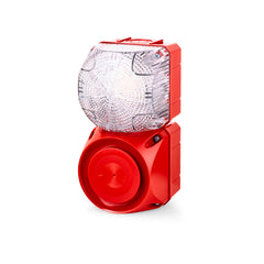 Belimo EXT-AS-HS-CLR External horn and strobe alarm, clear, AC/DC 24 V, strobe candela: 64 cd, 6x strobe patterns, horn volume: 108 dB potentiometer adjustable, 32x tones, NEMA 4/4X/13, IP66 | Midwest Supply Us