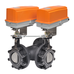 Belimo F780HD+2*GMCX24-3-T-X1 N4 Butterfly Valve | 3" | 3 Way | 302Cv | w/ Non-Spring | 24V | Floating | NEMA 4 | Midwest Supply Us