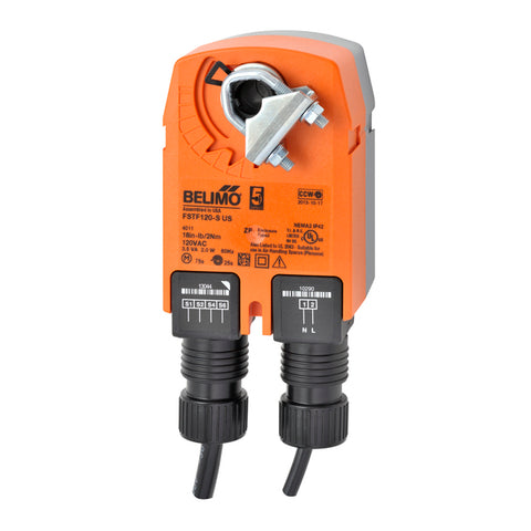 Belimo FSTF120-S US Fire & Smoke Actuator | 18 in-lb | Spg Rtn | 120V | On/Off | 2SPST | 1m Cable | Midwest Supply Us