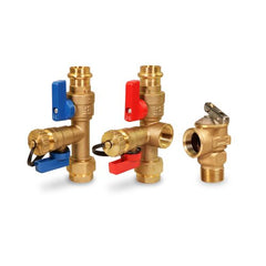 Everflow FTGV-ISO34-R-KIT-LF 3/4" PRESS Hot and Cold Tankless Water Heater Isolation with Pressure relief Valve Lead Free | Midwest Supply Us