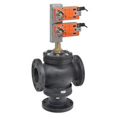 Belimo G7100+2*AFX24-MFT95-X1 Globe Valve | 4" | 3 Way | 190 Cv | w/ Spg Rtn | 24V | MFT | Midwest Supply Us