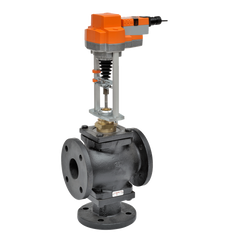 Belimo G7150D+EVX120-3 Globe Valve (GV), 6", 3-way, ANSI Class 125 | Valve Actuator, Non fail-safe, AC100-240V, On/Off, Floating point | Midwest Supply Us