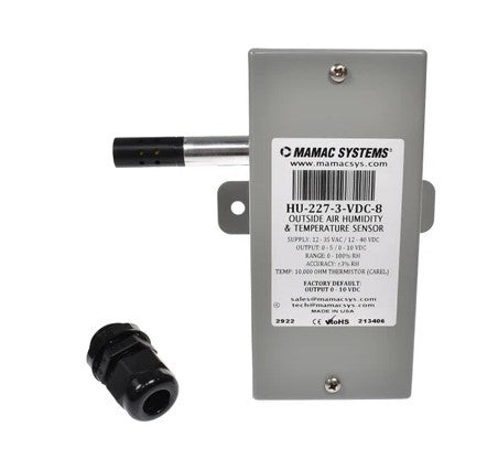 MAMAC Systems HU-227-3-VDC-8 3%Rh Hum/Temp 10K Ohm Sensor | Midwest Supply Us