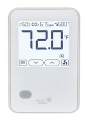 Johnson Controls NSB8MHC240-0 Temp | RH | CO2 | LCD Display | White | PIR Occ Sensor | JCI Branded | Midwest Supply Us