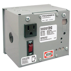 Functional Devices PSH24DWB10 Enclosed 120Vac - 24Vdc/2.5A PS w/ 10A main breaker w/ wires | Midwest Supply Us