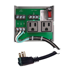Functional Devices PSM2RB10 UPS Interface Board 10A Breaker/Switch 120Vac 2 outlets; power cord | Midwest Supply Us