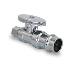 Everflow P-82214PR-NL 1/2 PRESS X 3/8 OD COMP 1/4 TURN STRAIGHT STOP BOXED LEAD FREE | Midwest Supply Us