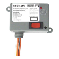 Functional Devices RIB01SBDC Enclosed Relay, Class 2 Dry Contact input,120Vac pwr, 20A SPST + Override | Midwest Supply Us