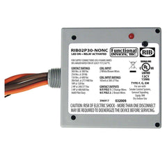 Functional Devices RIB02P30-NONC Enclosed Relay 30Amp DPST-NONC 208-277Vac | Midwest Supply Us