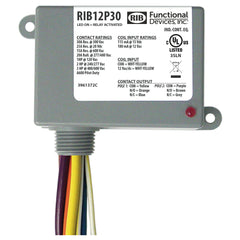 Functional Devices RIB12P30 Enclosed Relay 30Amp DPDT 12Vac/dc | Midwest Supply Us