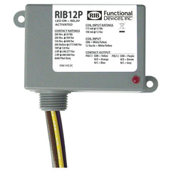 Functional Devices RIB12P Enclosed Relay 20Amp DPDT 12Vac/dc | Midwest Supply Us