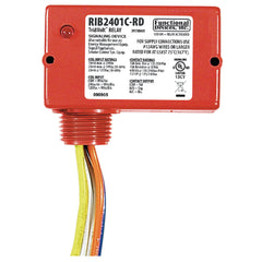 Functional Devices RIB2401C-RD Enclosed Relay 10Amp SPDT 24Vac/dc or 120Vac Red Housing | Midwest Supply Us