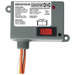 Functional Devices RIB2401SB-NC Enclosed Relay 20Amp SPST-NC + Override 24Vac/dc/120Vac | Midwest Supply Us