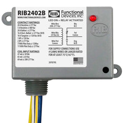 RIB RELAYS RIB2402B Enclosed Relay 20Amp SPDT 24Vac/dc/208-277Vac | Midwest Supply Us