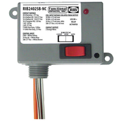Functional Devices RIB2402SB-NC Enclosed Relay 20Amp SPST-NC + Override 24Vac/dc/208-277Vac | Midwest Supply Us