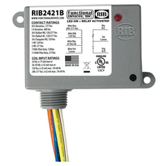 Functional Devices RIB2421B Enclosed Relay 20Amp SPDT 24Vac/dc/120Vac/208-277Vac | Midwest Supply Us