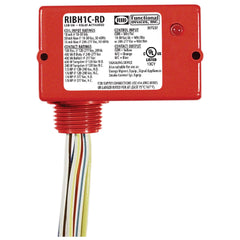 Functional Devices RIBH1C-RD Enclosed Relay 10Amp SPDT 10-30Vac/dc/208-277Vac Red Hsg | Midwest Supply Us