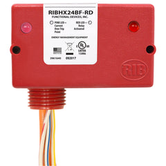 Functional Devices RIBHX24BF-RD Enclosed Relay 20Amp SPST 24Vac/dc Internal Fixed AC Sensor Red Housing | Midwest Supply Us