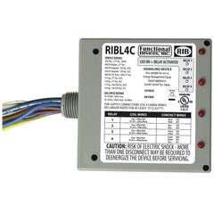 Functional Devices RIBL4C Enclosed Relays 10Amp 3 SPST-NO + 1 SPDT 10-30Vac/dc | Midwest Supply Us