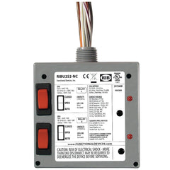 Functional Devices RIBU2S2-NC Enclosed Relays 10Amp 2 SPST-NC 10-30Vac/dc or 120Vac + Override | Midwest Supply Us