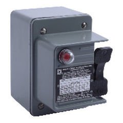 Square D 2510FW1P Fractional Horsepower Manual Starter, 16A, NEMA 4, 1 Conduit Opening, 1-Pole, Toggle Operated with Lock, Red Indicator, 277VAC | Midwest Supply Us