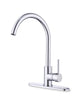 RTV-K10C | Reuss Tavo Single Handle Kitchen Faucet With Optional Deck Plate Chrome | Everflow