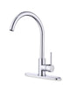 RTV-K10C | Reuss Tavo Single Handle Kitchen Faucet With Optional Deck Plate Chrome | Everflow
