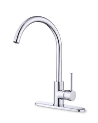 Everflow RTV-K10C Tavo Single Handle Kitchen Faucet With Optional Deck Plate Chrome | Midwest Supply Us