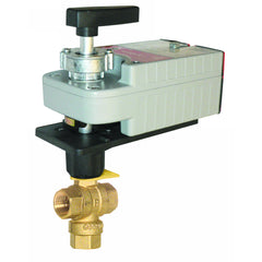 Honeywell VBN3ABPXA300 CONTROL BALL VALVE WITH ELECTRIC ACTUATOR - 1/2 IN. NPT - 3-WAY - 0.33 CV - PLATED BRASS TRIM - DCA PROFILE - ON OFF(FAIL A-AB OPEN) - 24 VAC - 1 AUX SWITCH | Midwest Supply Us