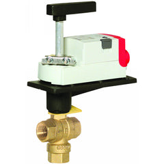 Honeywell VBN3BKPXC000 CONTROL BALL VALVE WITH ELECTRIC ACTUATOR - 3/4 IN. NPT - 3-WAY - 11 CV - PLATED BRASS TRIM - DCA PROFILE - FLOATING ON/OFF(FAIL IN PLACE) - 24 VAC - 2 AUX SWITCHES | Midwest Supply Us