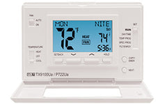 LUXPRO THERMOSTATS P722U-010 24v/Millivolt Multi Stage Dual Powered 7 Day Programmable Digital Thermostat With Auto Changover Keypad Lockout & Lighted Display 2H-2C 45-90F Replaces PSP602 PSPA722 PSD122E TX9100U | Midwest Supply Us