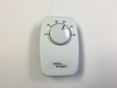 WHITE-RODGERS 1G66-641 Line Voltage Mechanical Bimetal DPST Open on Rise 40-80F No Thermometer with "off" Position Classic White Color Wallplate Included. | Midwest Supply Us